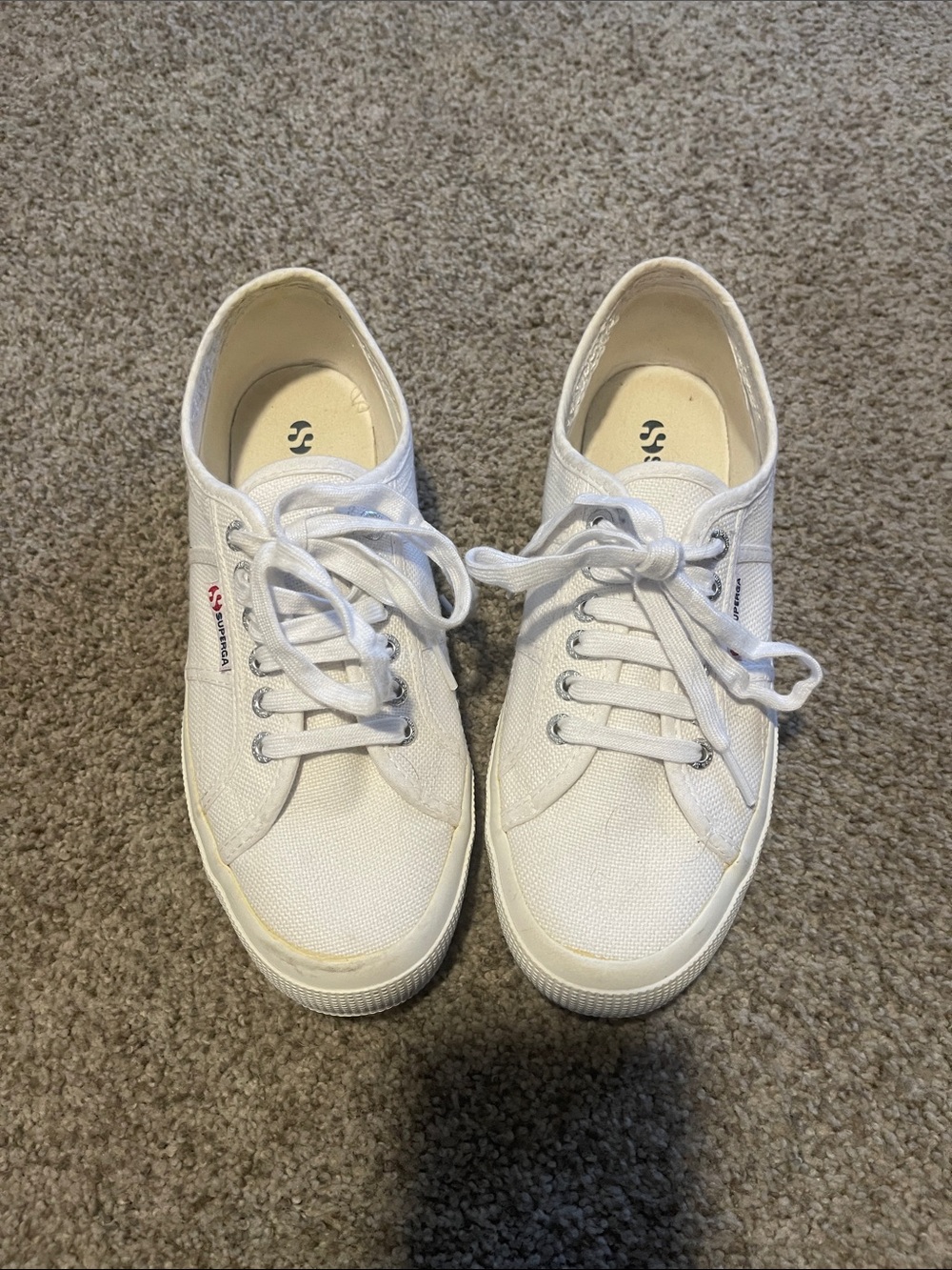 🤍 Superga 2750 Cotu Classic White Canvas Sneakers 🤍
